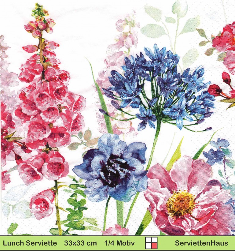 Fingerhut und andere Wiesenblumen - 1 Lunch Serviette